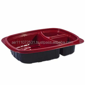 Al Bayader 3 Compartment Reusable PP Meal Prep Food Container Microwave Safe Disposable Bento Lunch Box Packing Storage <strong>Dubai</strong> - Product Image 2