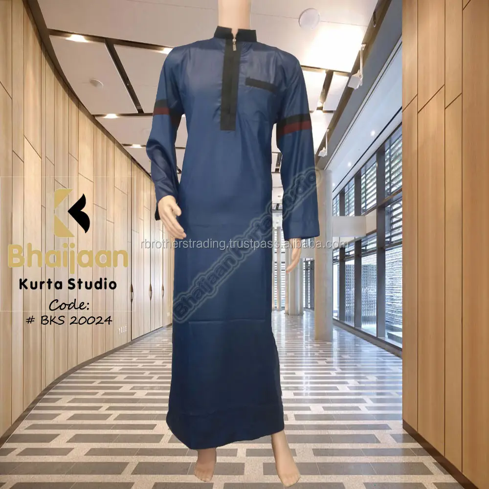 Modern Islamic Muslim Wear Dubai Arab Thobe Jubba Kurta For Men