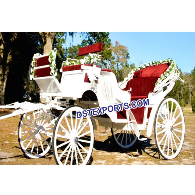 Victoria Horse — chariot 8 pistes anglais préplumés, Buggy luxueux, cheval royale, accessoire de mariage