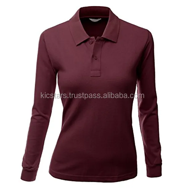 Signore di Alta Qualità di Polo T-shirt da Donna Camicia di Golf, sport Casualwear T-Shirt Logo Personalizzato Manica Lunga Adulti Stampato TWILL di 30 Pezzi