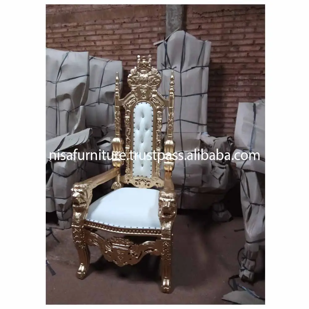 Tamanho médio rei leão throne cadeiras de luxo casamento sala de estar