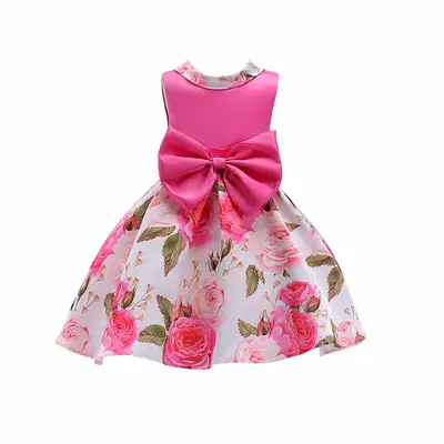 Vêtements pour filles à motif floral, modèle de robe pour enfants, Design de robe pour bébé de 4 ans