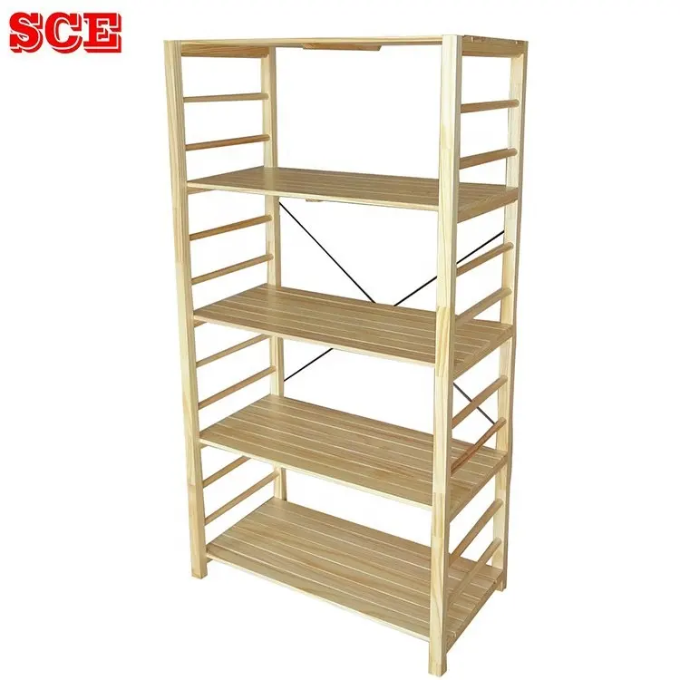 5 tiers Beautiful wooden cheap book shelf