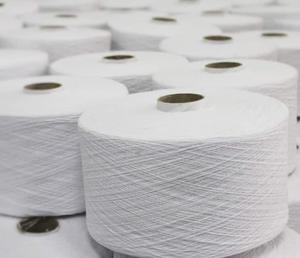 Tái chế NE 14S Polycotton <span class=keywords><strong>Spun</strong></span> sợi Grs chứng nhận Bleach trắng cho đan vớ sáp - Product Image 1
