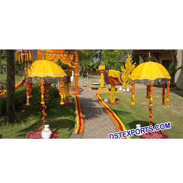 Decorazione di cerimonia nuziale Ombrelli Colorati Chatters Abbagliante Passerella Ombrelli con Fiori di calendula Grande Ombrello Produttore