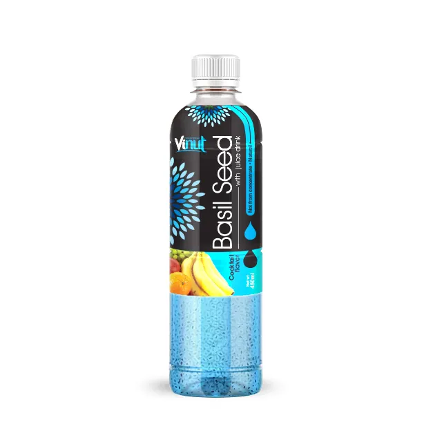 OEM Manufacturer From Vietnam 450ml Basil seed drink with Cocktail flavor