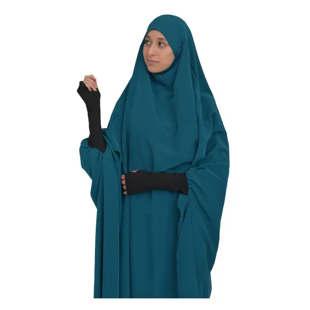 Moderno y práctico: Vestido Jilbab de una pieza con mangas para el pulgar para mujeres musulmanas contemporáneas