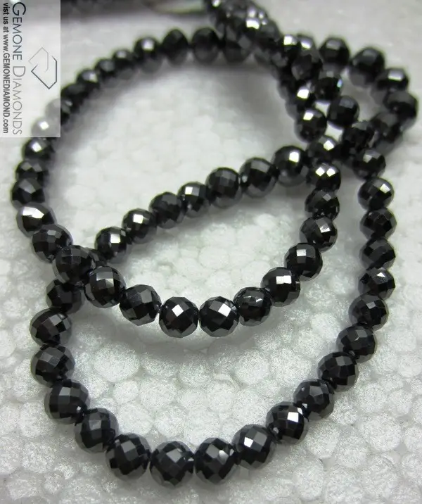 Collar de hebras de moissanita de Color negro genuino, joyería de moissanita de Color negro de alta calidad a precio más barato
