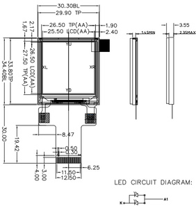 Tela touchscreen tft de 1.5"