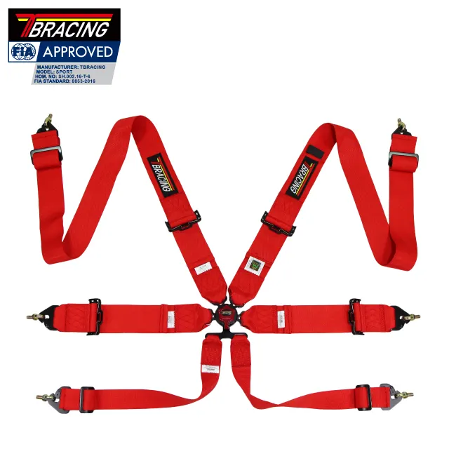 6จุด TBRACING FIA ได้รับการอนุมัติ Racing Harnesses