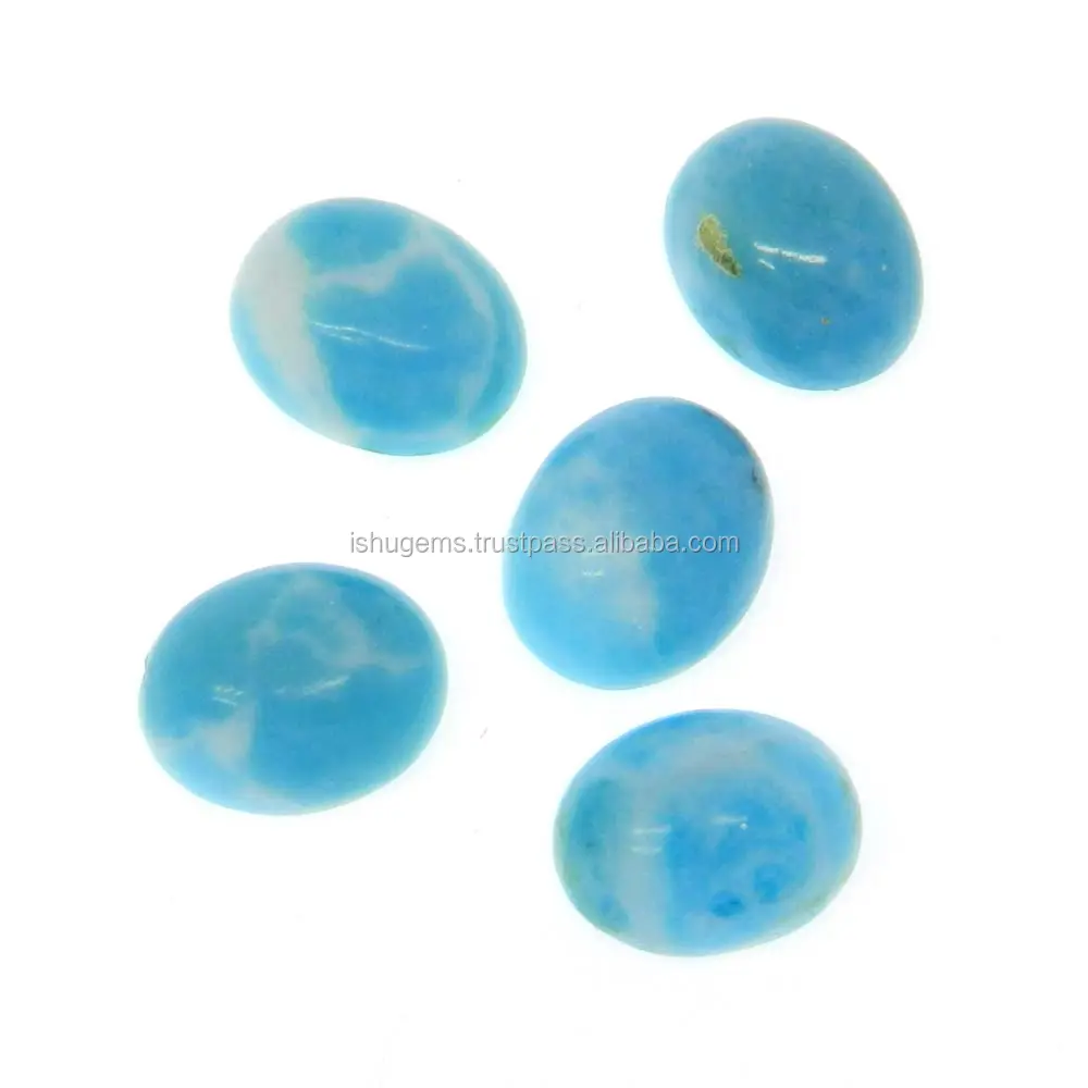 Larimar สังเคราะห์มนุษย์ทำ10X8มม. Cabochon รูปไข่1.8 Cts อัญมณีหลวมสำหรับทำเครื่องประดับ