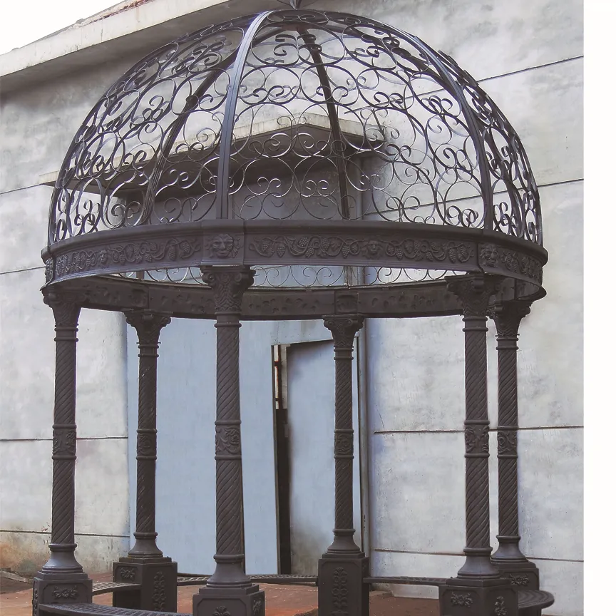 Antique rond extérieur gazebo en métal