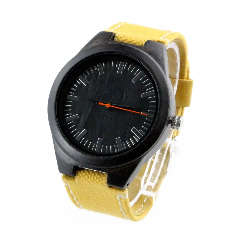 Reloj de madera con lona amarilla para niños, cronógrafo de lujo, básico, 2021
