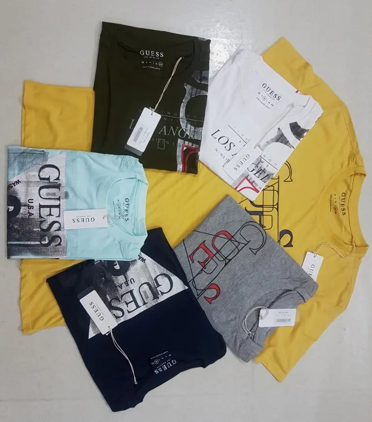 Stocklot de vêtements de marque haut de gamme au Bangladesh/T-shirt imprimé pour hommes