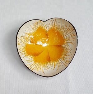 Multicolor <strong>Coconut</strong> Bowl Flower Drawing Lacquer Food Safe Heart <strong>Shape</strong> From Vietnam - Product Image 4
