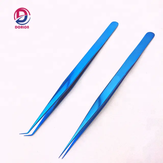 New Blue Plasma 14センチメートルEyelash Extension Tweezers/Large Size Eyelash Extension Tweezers