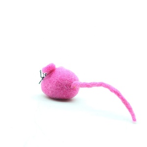 FCT-004，用鼠标打蛋器，猫玩具，毡由熟练和有才华的女工匠的尼泊尔环保新西兰羊毛