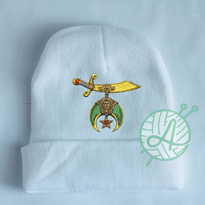 Masonik Regalia Shriner örgü bere kafatası şapka iş veya plaj giyim için özel kış baskılı şapkalar - Product Image 5