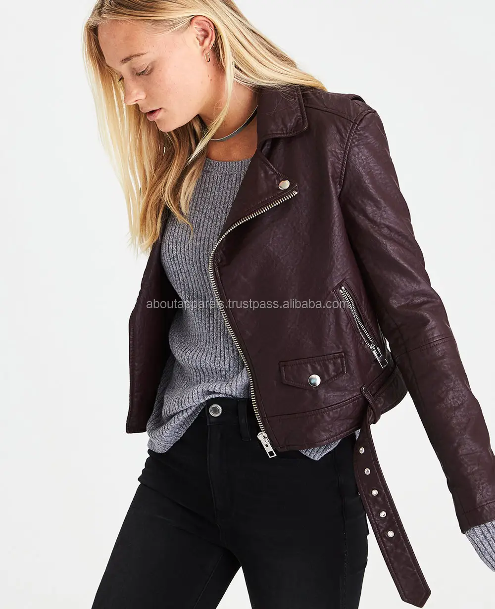 2023 New Fashion clothing for women 2018 wholesale custom winter wears coats women leather biker jacket with