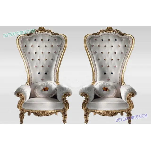 Düğün kraliyet kraliçe taht sandalyeler seti ahşap oyma gelin damat sandalyeler düğün taht sandalyeler çift için