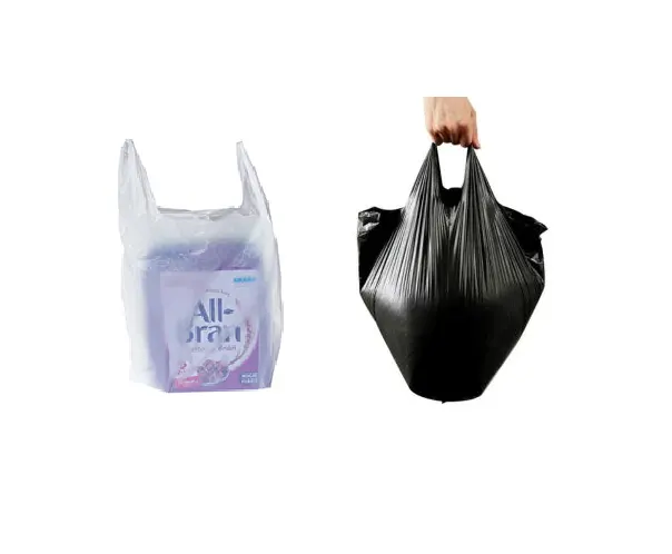 Sac à provisions en plastique pour T-shirt, vente en gros, Logo personnalisé imprimé HDPE LDPE, sac de transport personnalisé