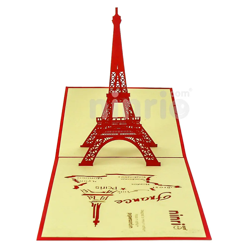 Eiffel tower 2 3d card, popup card, Anniversary card for lover at birthday, valentine, greeting