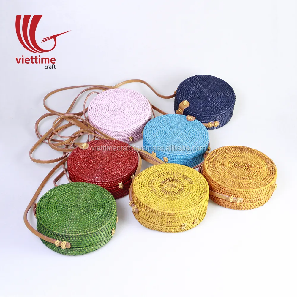 Collection Of Round Handmade Rattan Bag Bali wholesale/ rattan bag vietnam/ rattan bag wholesale
