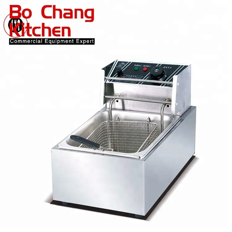 single tank single basket With temperature limited protection device Electric table top mini deep fryer