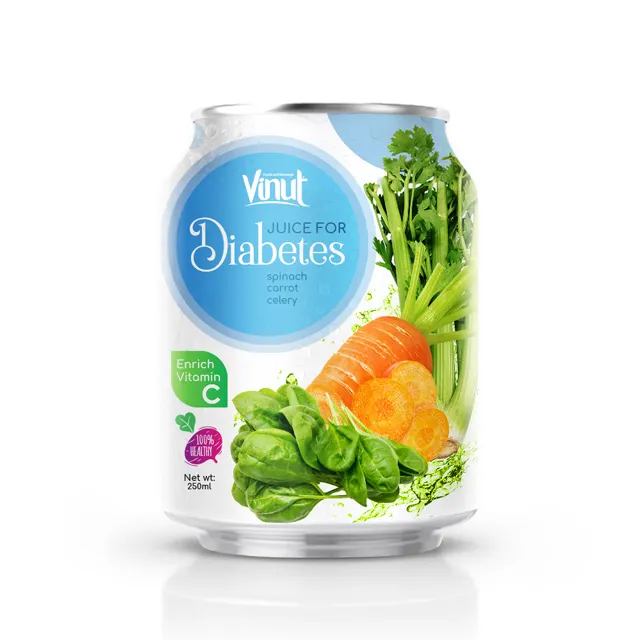 Lata de 250ml, zumo de verduras para la Diabetes, 100% ml