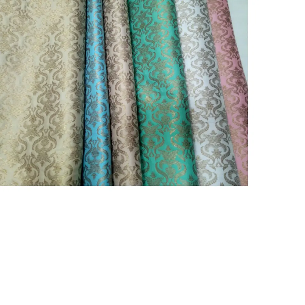 brocade silk fabric in a huge assortments of colour ways and patterns suitable for wedding dress designers and for home textile