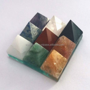 Kristal Feng Shui ile el yapımı dokuz Grah piramit plaka oyma akik - Product Image 1