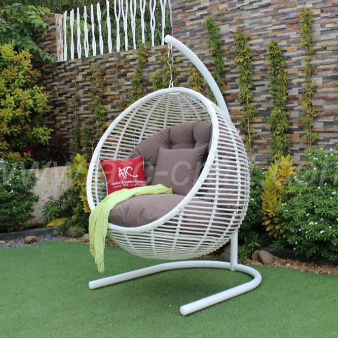 Forma di mezza Luna In Rattan Sintetico Amaca Sedia A Dondolo Balcone Giardino Mobili Da Giardino