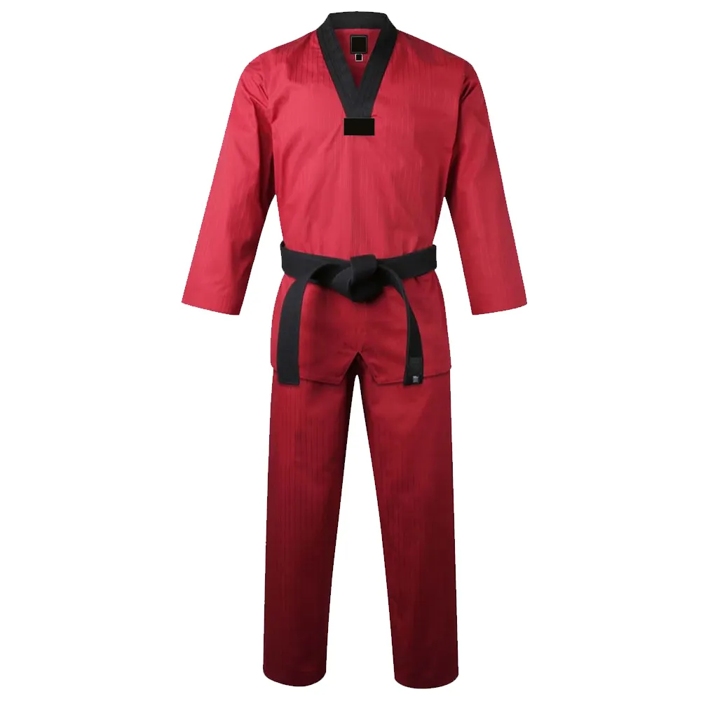 Popular Designs Wholesale Supplier Martial Arts Red Taekwondo Uniform Dobok Gi