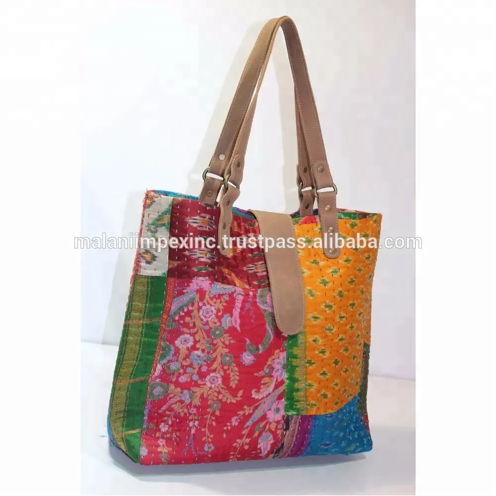 Nieuwste Trend Dames Multi Kleur Vintage Saree Patchwork Handtas Mooie Mexicaanse Dames Handtassen