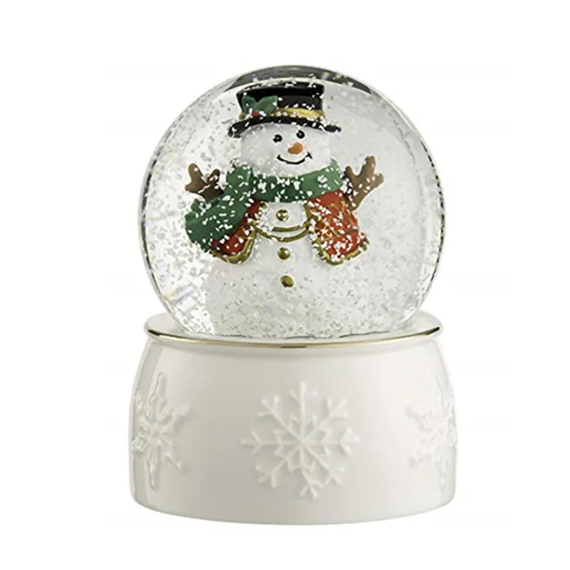난웨이 공예 도매 크리스마스 장식 수지 눈사람 스노우 글로브