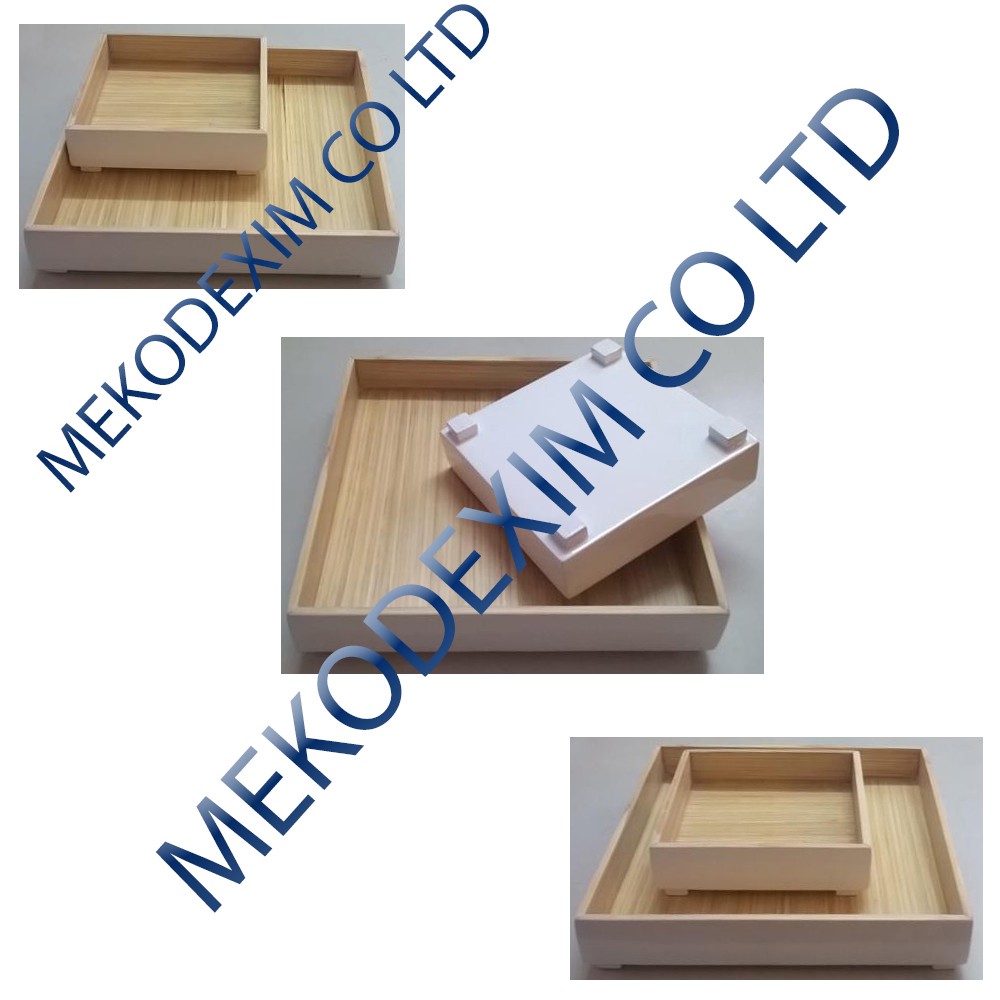 Natural bamboo color and white