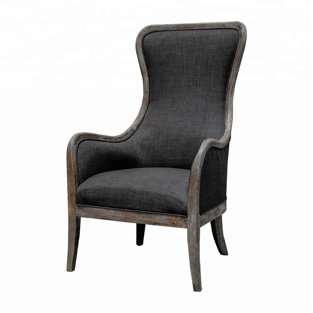 Silla de estilo rústico, sillón gris con estilo King Arm Accent