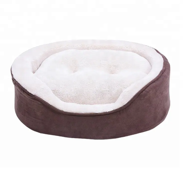 Cama ortopédica de espuma viscoelástica para mascotas, muebles con forma ovalada para perros