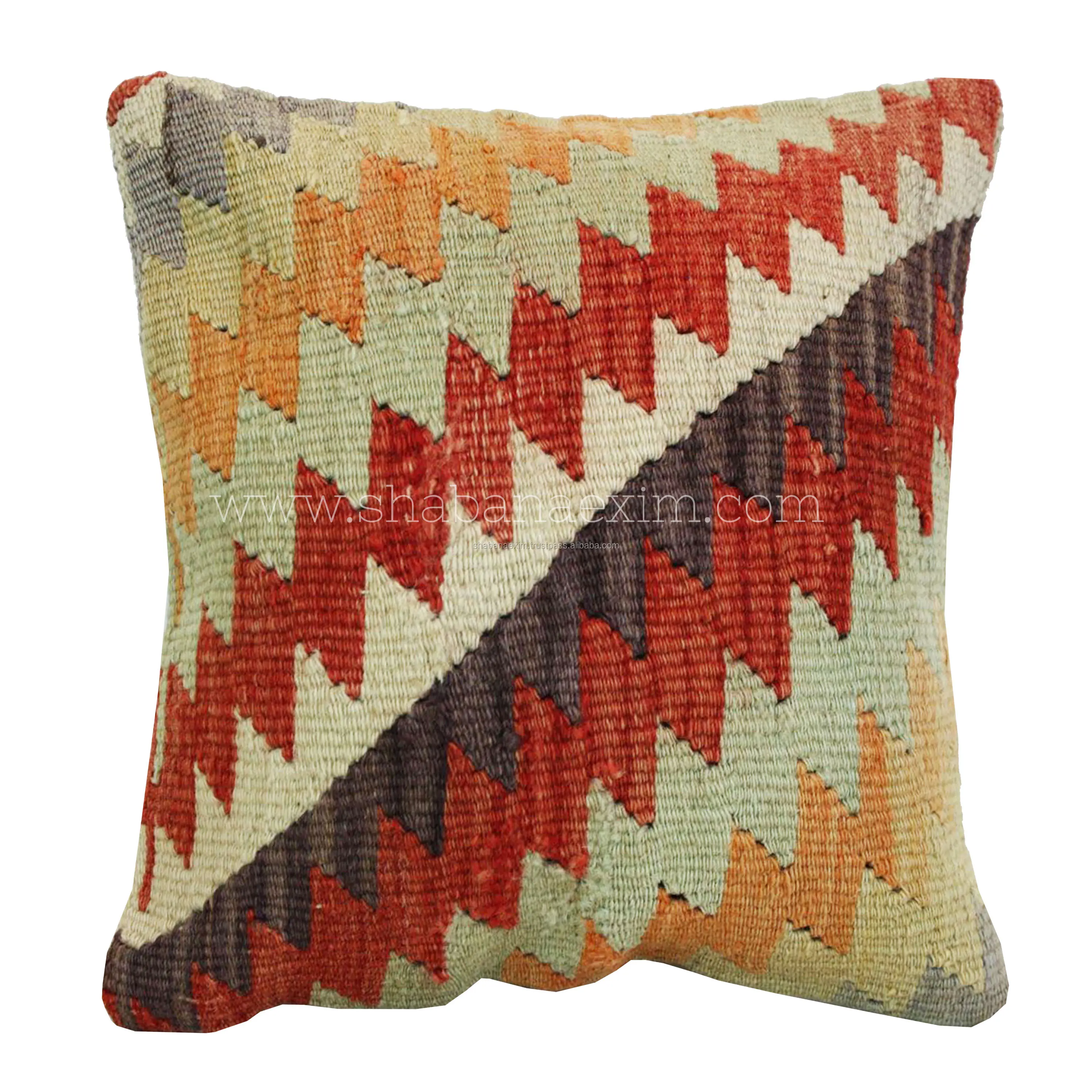 Haute qualité turc Kilim coussin fait à la main coton bohème coussin couvre motif Zigzag Boho taie d'oreiller