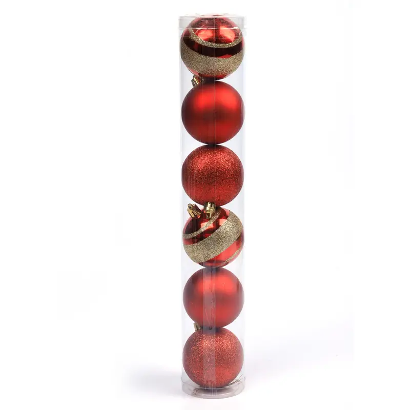 Bolas de adorno de árbol de Navidad, material de plástico de 6cm