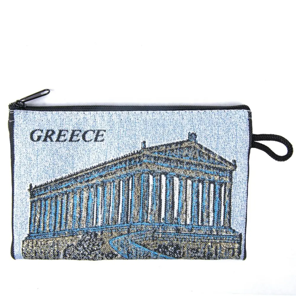 Greek Woven Coin Purse Acropolis With Carpet Photo Design. Made in Turkey... From Turkey