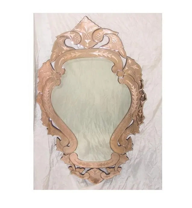 핑크 유리 대형 베네치아 거울 골동품 베네치아 거울 최고의 품질 사진 프레임 적합한 가격