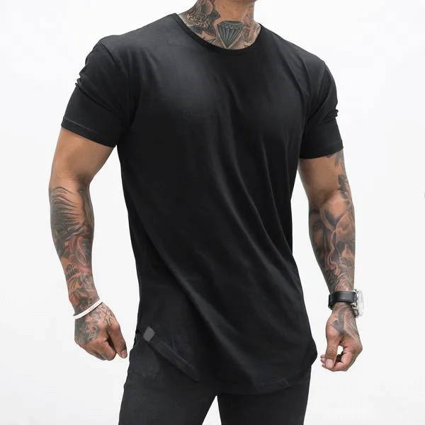 T-shirts en coton à impression personnalisée Vêtements de sport 100% coton Slim Muscle Fit Hommes Hommes Service OEM avec motif T-shirts à col rond pour adultes