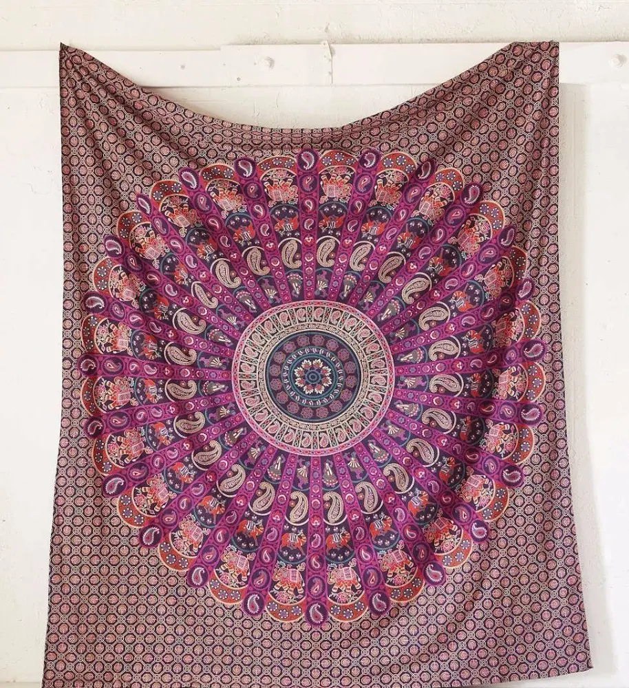 Hippie Mandala Bohemian Psychedelic Kompliziertes Blumenmuster Indische Tages decke Magical Thinking Tapisserie