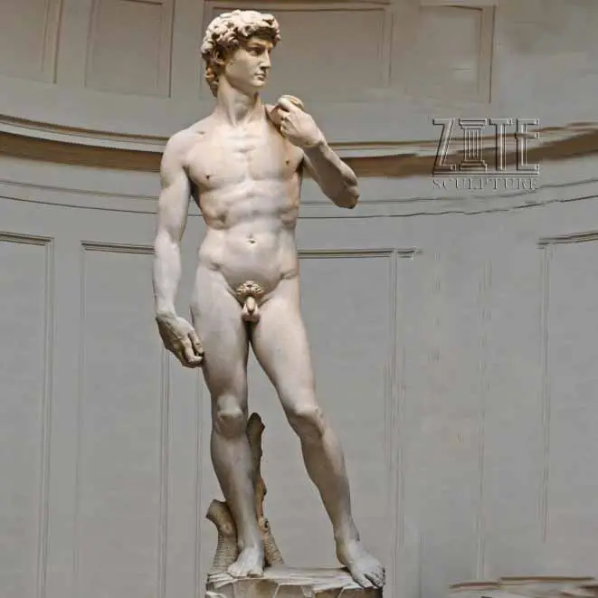 Figure grandeur nature art décoration pierre sculpture marbre michelangelo's david statue