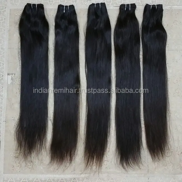 Cabelo natural liso, cabelo humano preto pelos índicos natural e sedoso direto dos produtores indianos