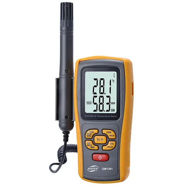 BENETECH GM1361 misuratore di umidità e temperatura digitale con retroilluminazione LCD con indicazione della batteria scarica