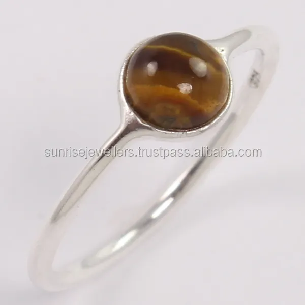 925 Sterling Silver Natural TIGER'S EYE Gemstone Ring, Wholesale Jewelry, Alibaba Gifted Jewelry