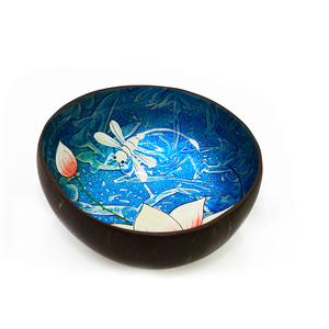 Premium Coconut Bowl Großhandel hand gefertigte gravierte Kokosnuss schalen aus Vietnam Umwelt freundliche und einzigartige Kokosnuss schale für Salat