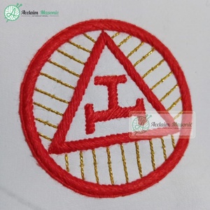 ロイヤルアーチレガリアクラウン刺繍入りフリーメーソンロイヤルアーチ帽子ラインストーン装飾と縫い付けバッジ - Product Image 5